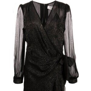 Diane von Furstenberg DVF Clarice Dress, Black Gold, Size 16, Retails $528
